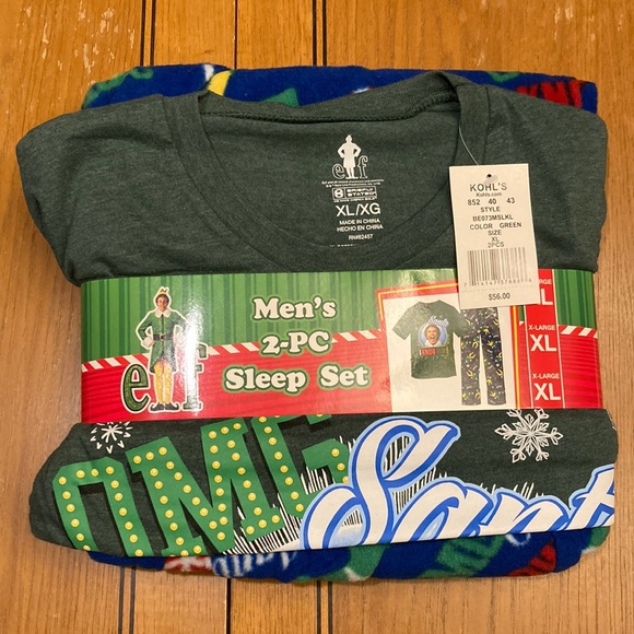 Men’s 2-piece Elf Sleep Set. Sizes L and XL. NWT. - Picture 2 of 9